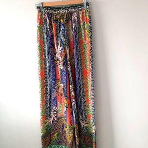 High Waisted Wide Leg Light Weight Flowy Pants with elastic waist.